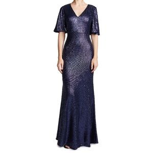 NWT Rachel Zoe Heather Navy Sequin Gown